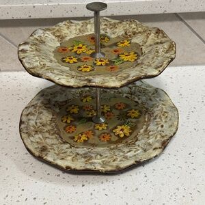 Vintage from the 70’s 2 Tiered Plate Stand